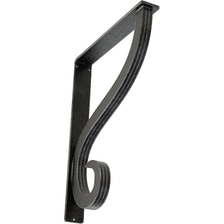 Ekena Millwork Ashford Triple, Wrought Iron Bracket, (Triple center brace), Antiqued Pewter 2"W  x 12"D x 15"H BKTM02X12X15TASAPW